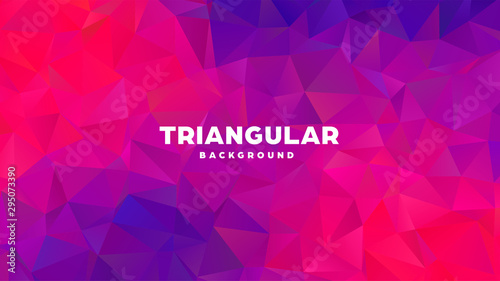 Triangle polygonal abstract geometric background. Colorful gradient design. Low poly shape banner. Vector illustration.