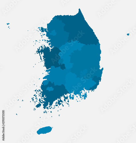 Obraz na plátně South Korea country map background vector template