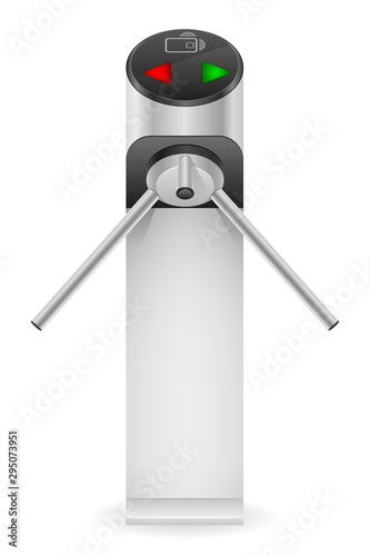 metal turnstile to block the passage without permission or identification vector illustration