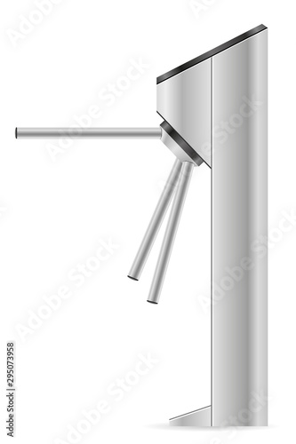 metal turnstile to block the passage without permission or identification vector illustration