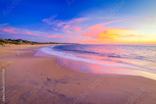 Port Noarlunga South beach at sunset viewed from pier