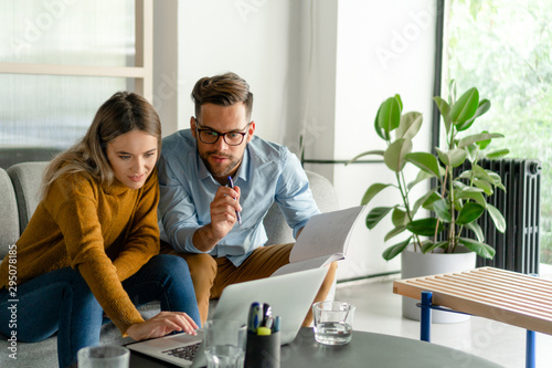 Creative people working at startup