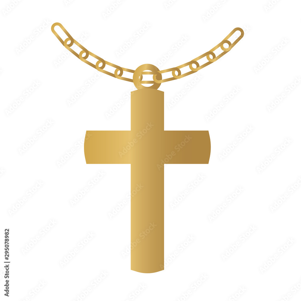 golden christian cross icon- vector illustration golden christian cross icon- vector illustration
