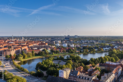 Fotografie Panorama of Aerial View of Copenhagen in Summer, Denmark, Europe