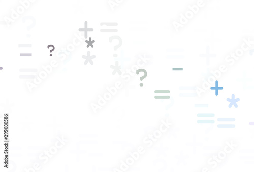 Light Multicolor vector background with arithmetic signs.