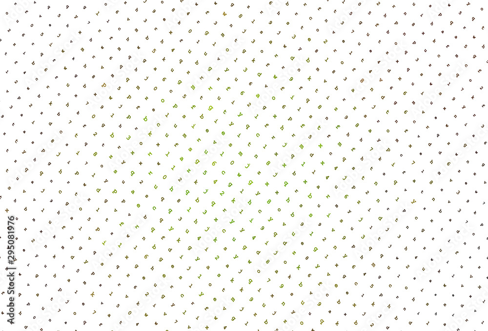 Light Green, Yellow vector texture with ABC characters. Light Green, Yellow vector texture with ABC characters.