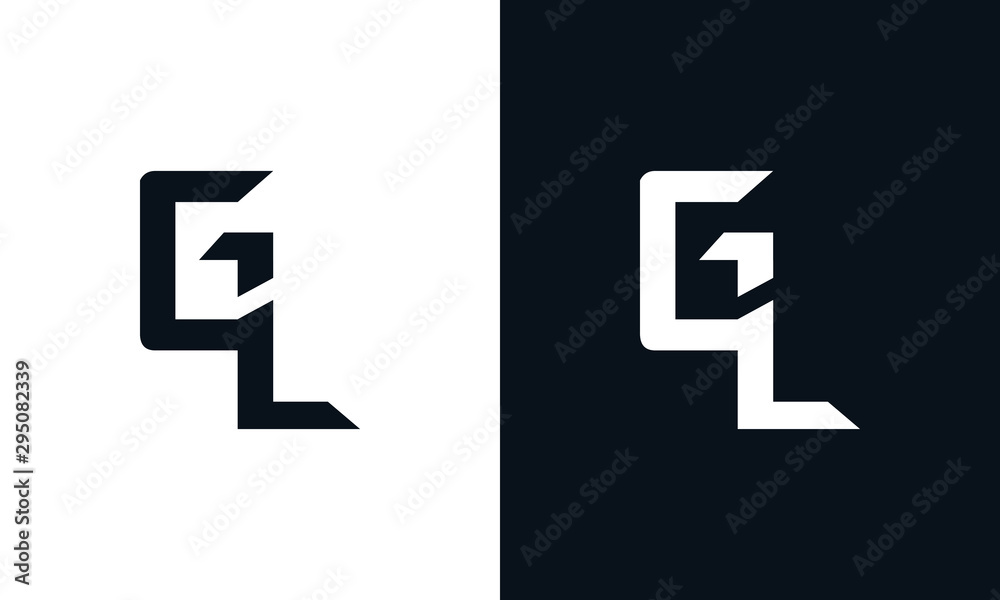 Modern abstract letter GL logo. This logo icon incorporate with two abstract shape in the creative process.