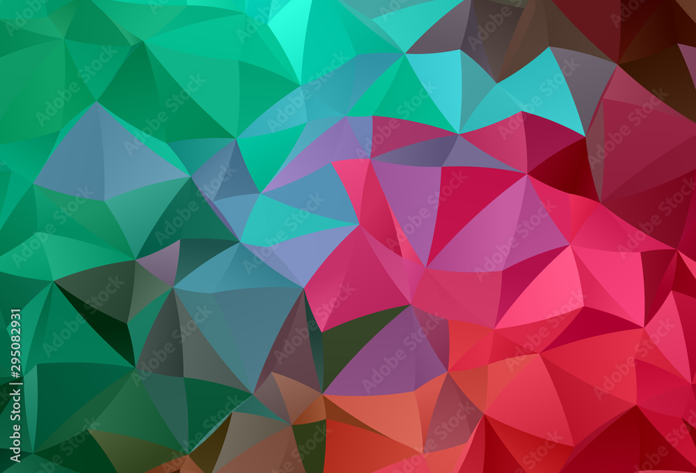 Obraz premium Light Green, Red vector triangle mosaic template.