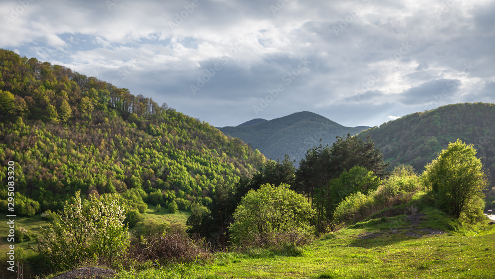Obraz premium Sunny day in mountain landscape
