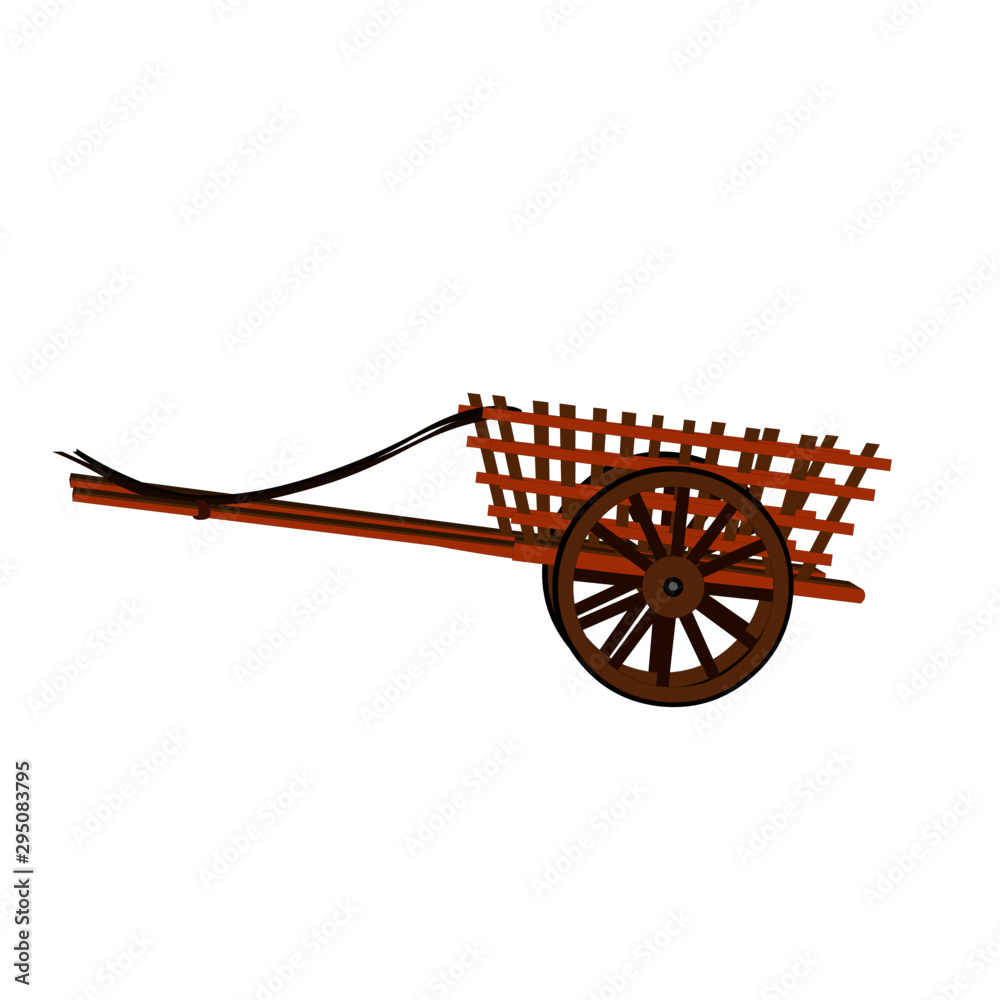 Horse Cart Brown - Cartoon Vector Image Stock Vector | Adobe Stock