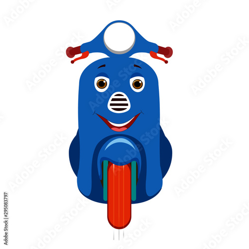 Happy Scooter Front View - Cartoon Vector Image