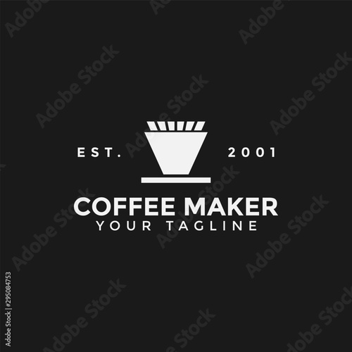 Coffee Maker V60 Manual Brew Logo Design Template