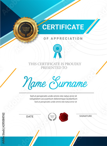 certificate template with clean and modern pattern