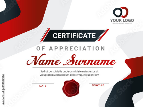 certificate template with clean and modern pattern