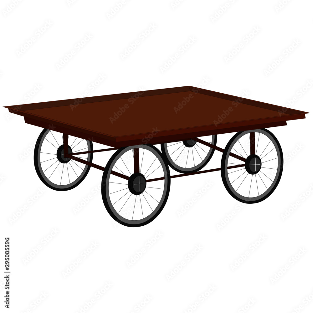 Brown Vegetable Cart Cartoon Vector Image Stock Vector Adobe Stock