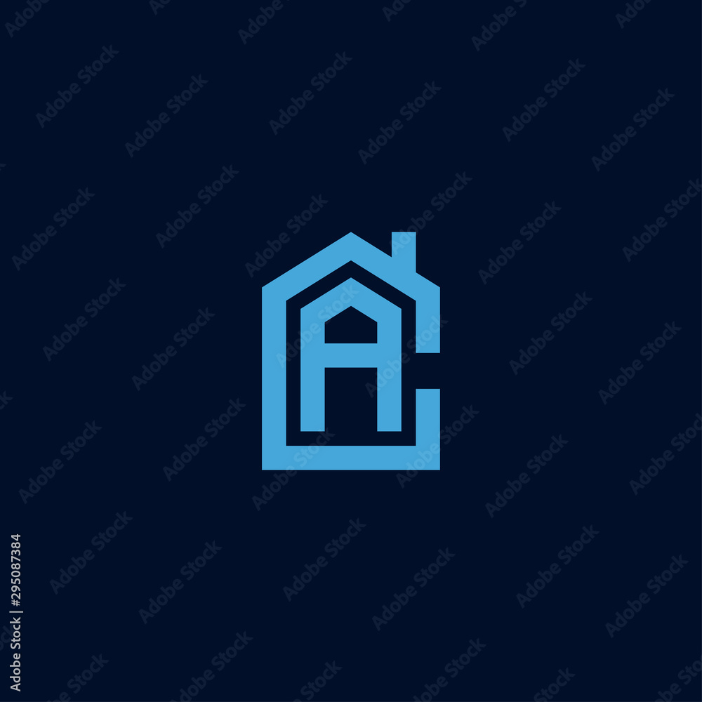 Initial letter CA AC house abstract logo icon design minimalist monogram property real estate symbol concept vector Initial letter CA AC house abstract logo icon design minimalist monogram property real estate symbol concept vector