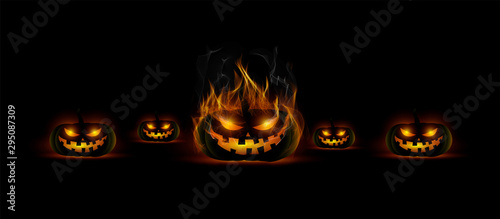 zucca halloween, fuoco, in fiamme, paura, spaventoso, photo