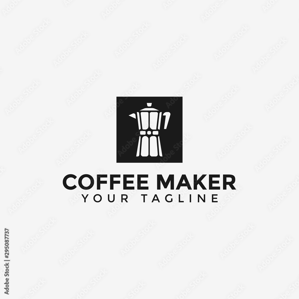 Classic Coffee Maker Moka Pot Logo Design Template