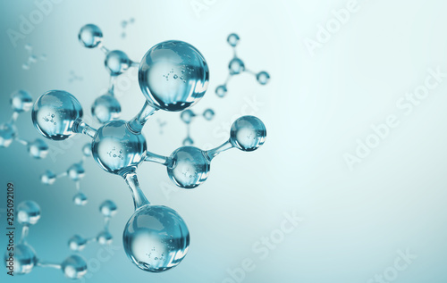 Science background with molecule or atom, Abstract structure for Science or medical background, 3d illustration.