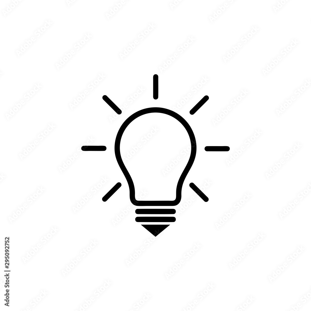 Light Bulb line icon vector, isolated on white background. Idea sign, solution, thinking concept Light Bulb line icon vector, isolated on white background. Idea sign, solution, thinking concept