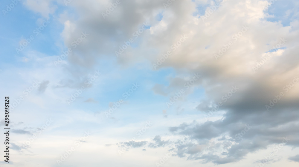 Blue sky and  cumulus clouds in the weather day outdoor nature environment abstract background