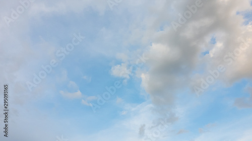 Blue sky and cumulus clouds in the weather day outdoor nature environment abstract background
