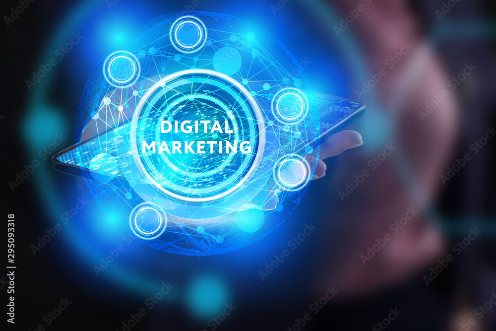 The concept of business, technology, the Internet and the network. A young entrepreneur working on a virtual screen of the future and sees the inscription: The concept of business, technology, the Internet and the network. A young entrepreneur working on a virtual screen of the future and sees the inscription: