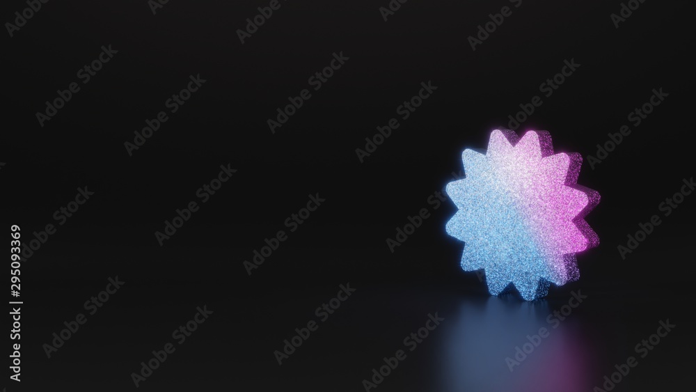 science glitter symbol of certificate badge icon 3D rendering