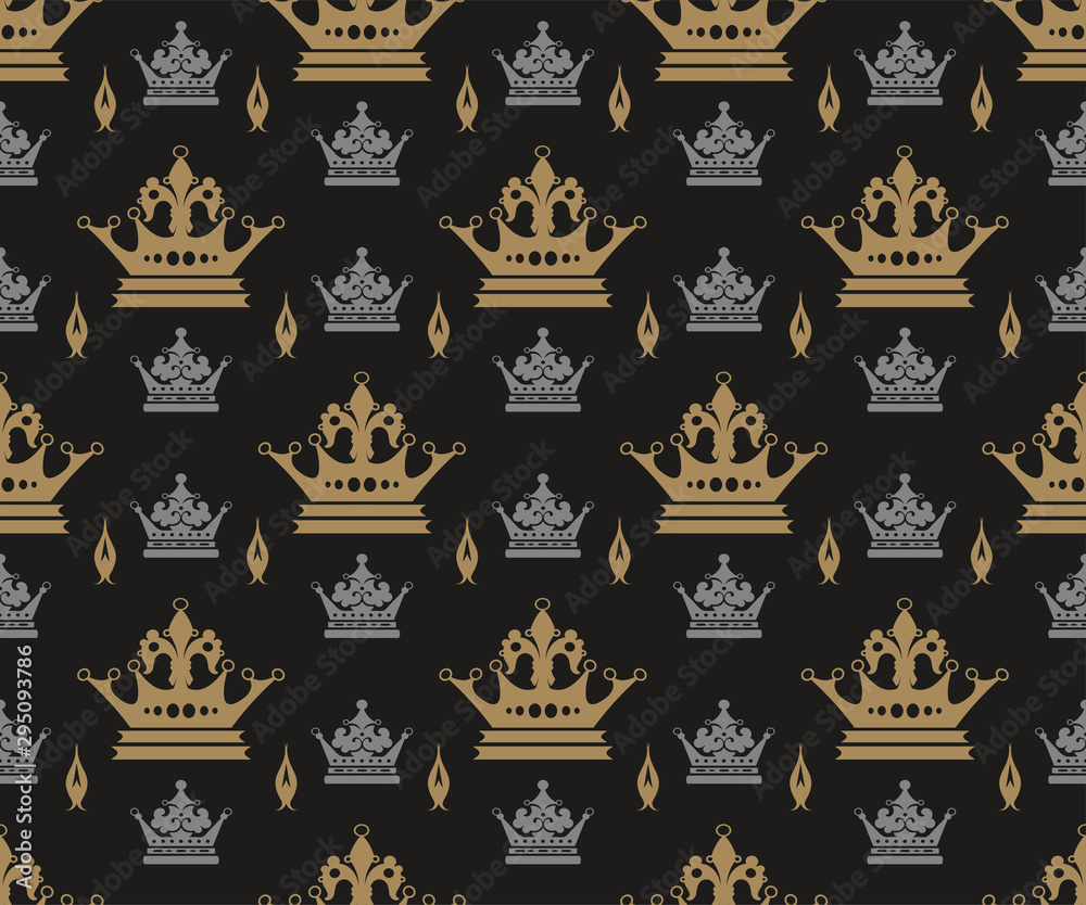 Dark Seamless Pattern in Royal Style. Wallpaper Texture