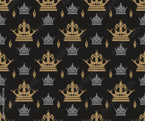 Dark Seamless Pattern in Royal Style. Wallpaper Texture