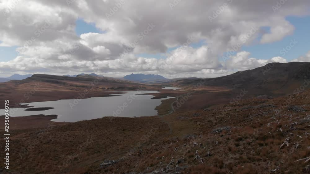 Storr Loch Leathan, Deforestation, Isle Of Skye, Old Man Of Storr Aerial 4K Cine D Storr Loch Leathan, Deforestation, Isle Of Skye, Old Man Of Storr Aerial 4K Cine D