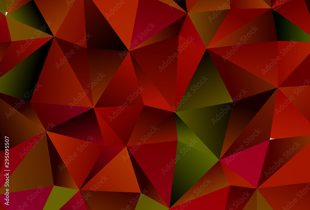 Dark Green, Red vector pattern with polygonal style.