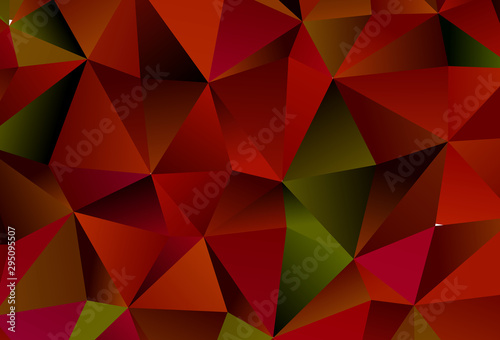 Dark Green  Red vector pattern with polygonal style.