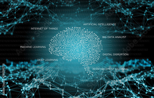 Machine learning , artificial intelligence, ai, deep learning blockchain neural network concept.