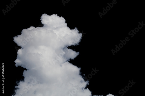 Clouds isolated on black background. Abstract drak.