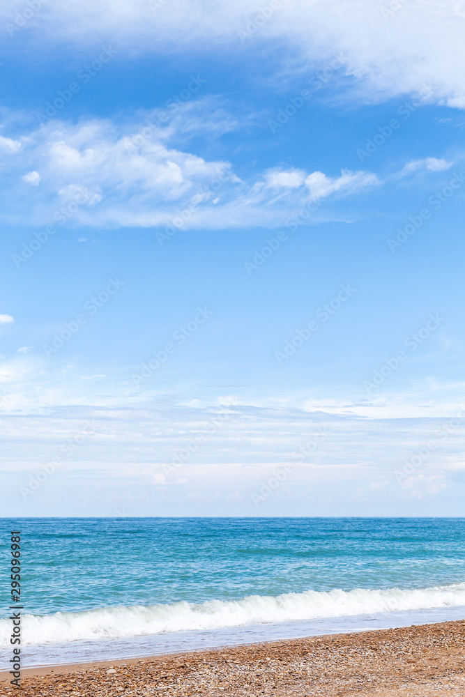 Empty beach, vertical background photo