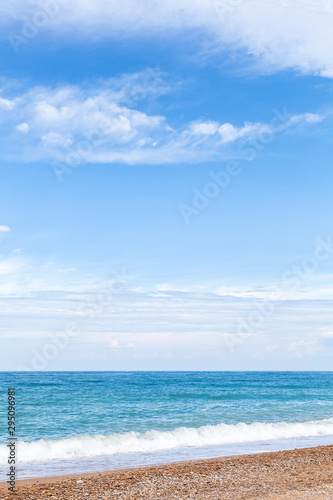 Empty beach, vertical background photo