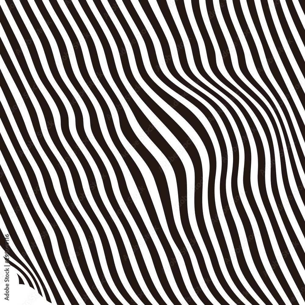 Naklejka Abstract shading design. Zebra stripes, black and white.