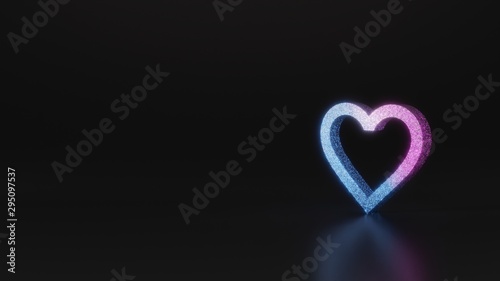 science glitter symbol of favorite icon 3D rendering