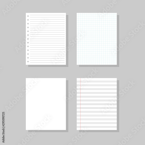 Set of realistic paper template vector illustration