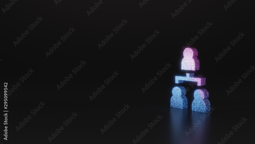 science glitter symbol of hierarchical structure  icon 3D rendering