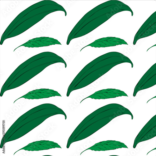 Beautiful seamless tropical jungle floral pattern background with palm leaves. seamless pattern with leaves