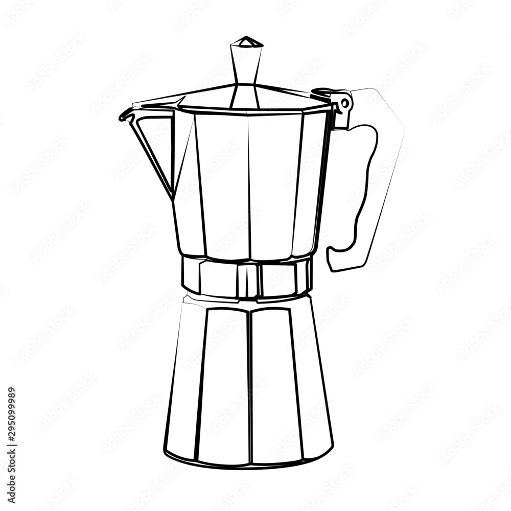moka pot contour vector illustration moka pot contour vector illustration