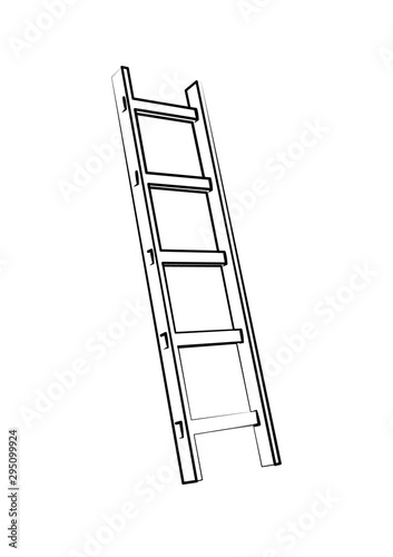 ladder contour vector illustration isolated