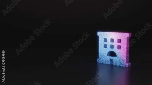 science glitter symbol of hotel icon 3D rendering photo