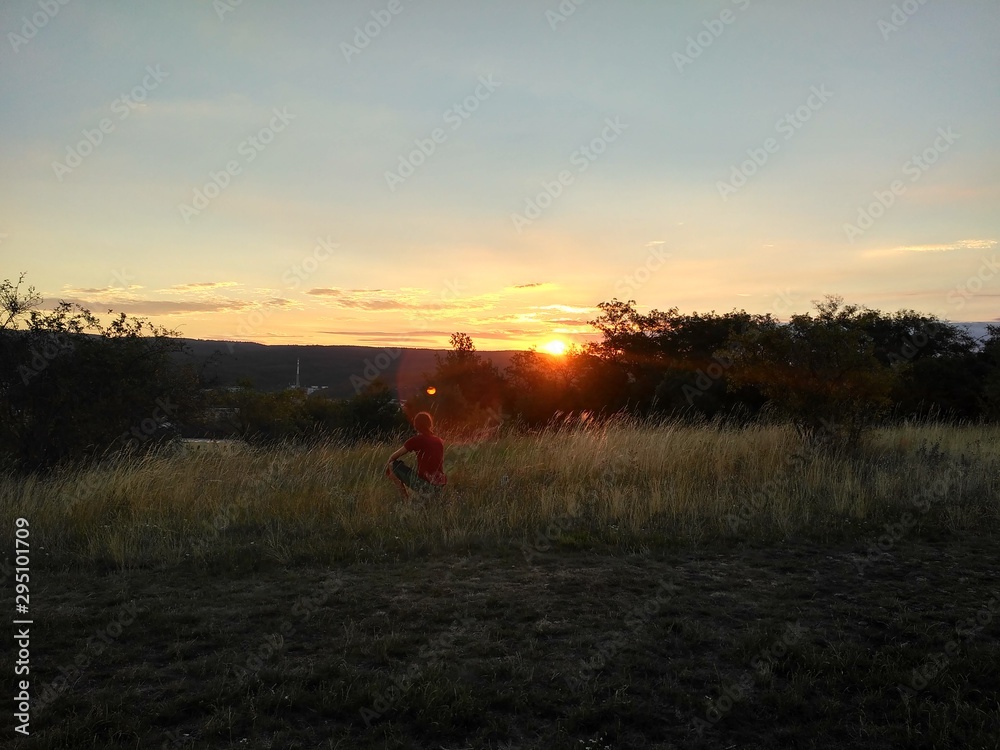 Fototapeta premium Sunset over Brno, Czech Republic
