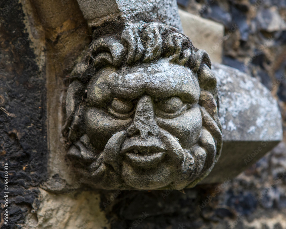 Exterior Sculpture at Waltham Abbey Church in Essex Exterior Sculpture at Waltham Abbey Church in Essex