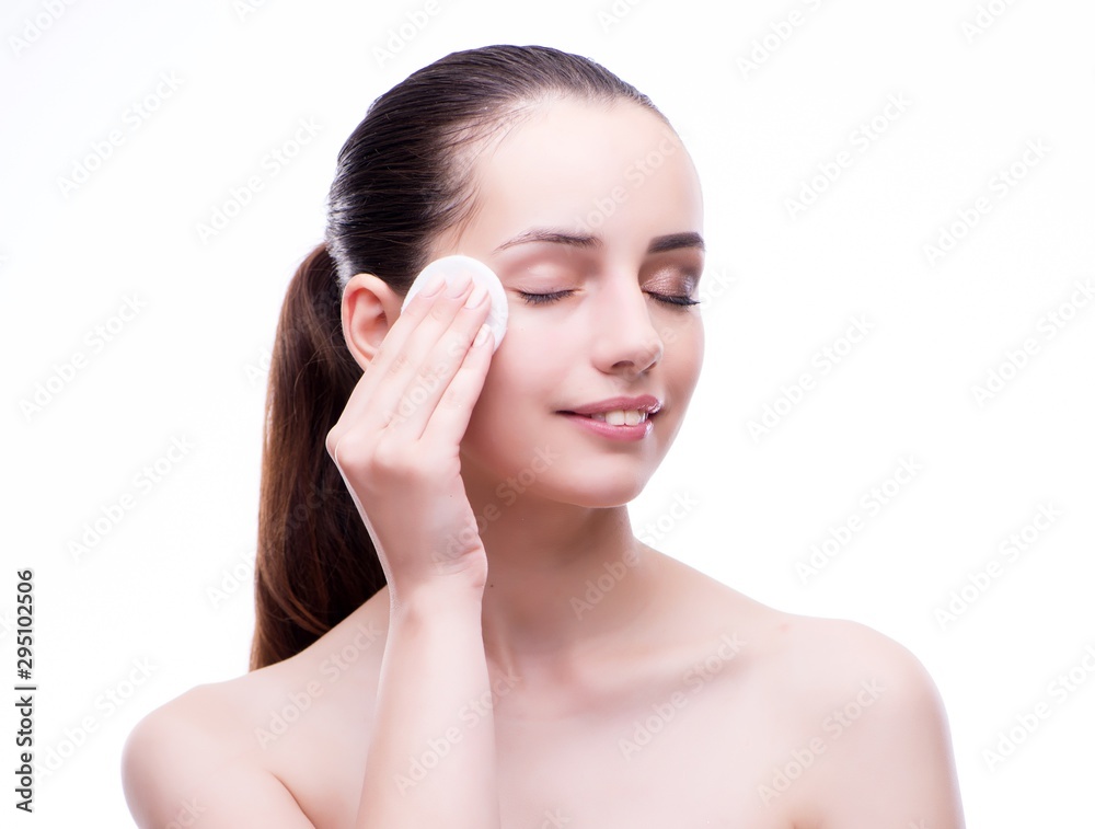 Woman in beauty concept applying make up using cosmetics Woman in beauty concept applying make up using cosmetics