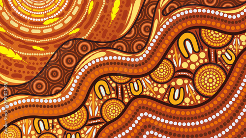 Illustration based on aboriginal style of background.