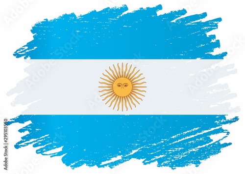 Flag of Argentina, Argentine Republic. Template for award design, an official document with the flag of Argentina and other uses. Bright, colorful vector illustration.
